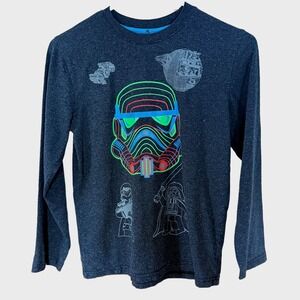 Lego Star Wars Boys Gray Neon Stormtrooper Long Sleeve Graphic Tee Size L 10/12*